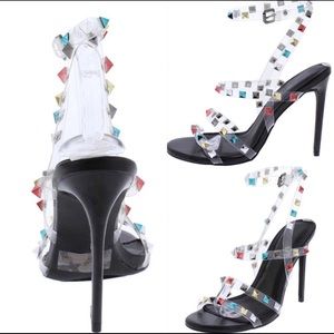 Eleanor black strap heels